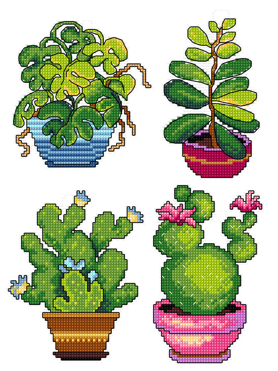 Potted plants 204CS Counted Cross-Stitch Kit