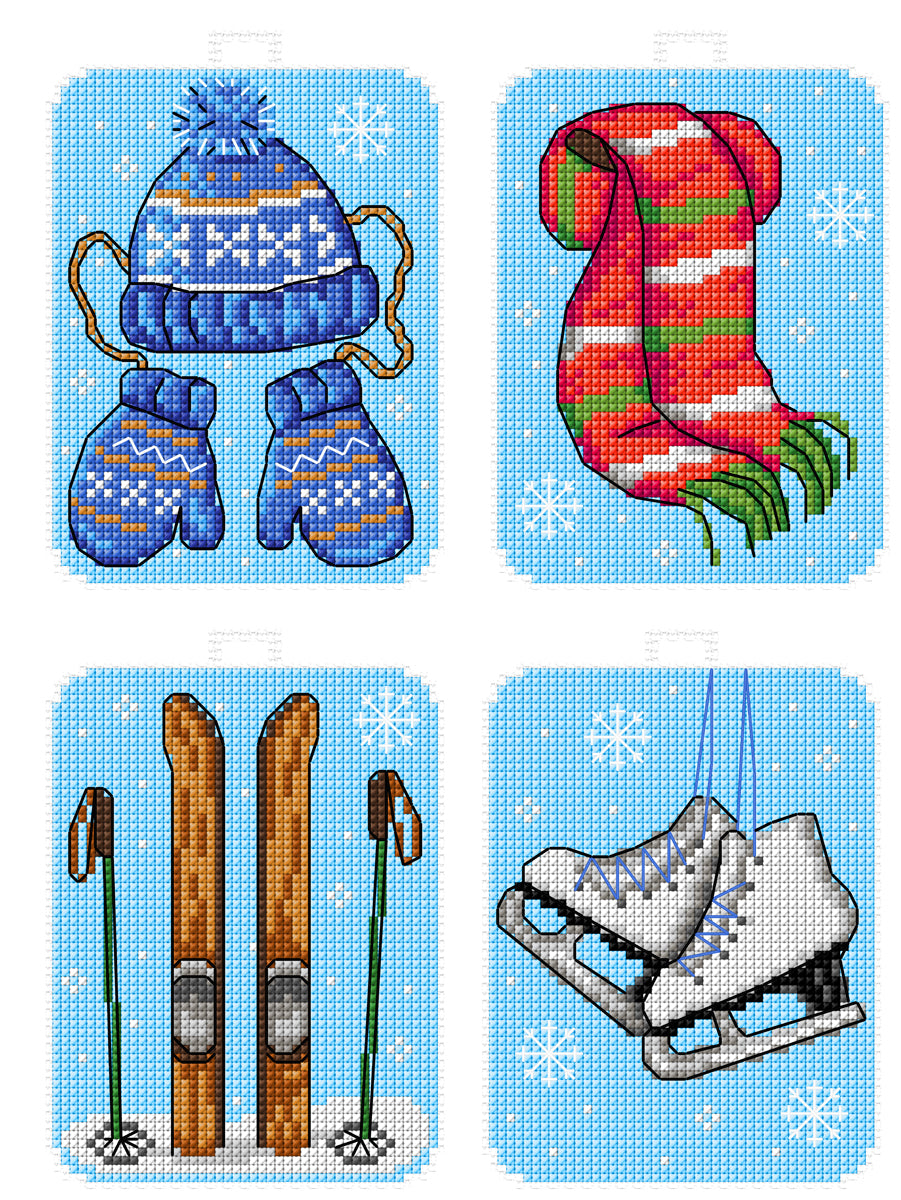 Counted Cross-Stitch Kit Winter Accessories 207CS