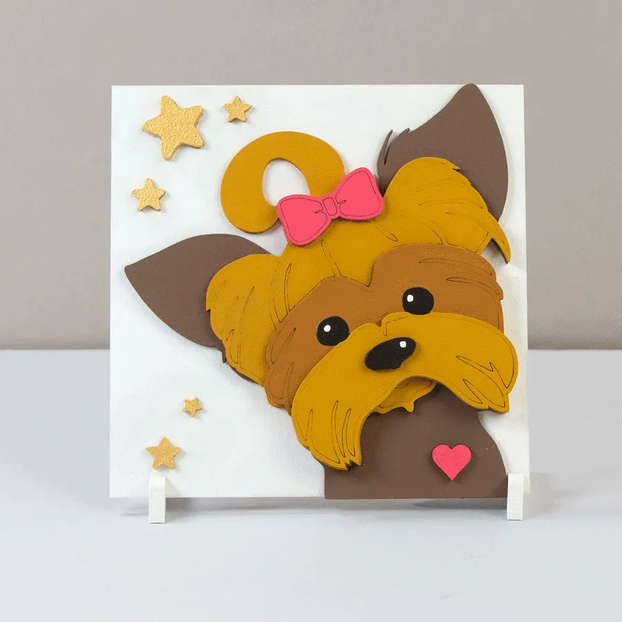 Rosa Talent Doggy 3D Painting on Primed Fiberboard Set. Create Your DIY Decoration. 7.09*7.09 inches.