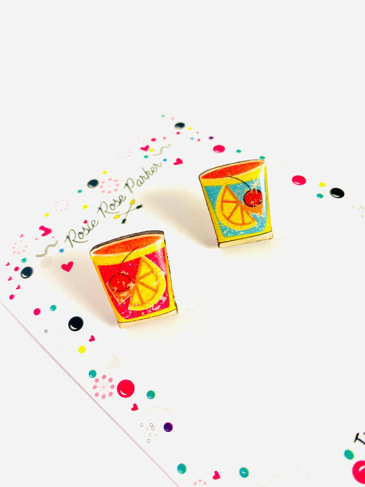 Summer Cocktail Stud Earrings by Rosie Rose Parker