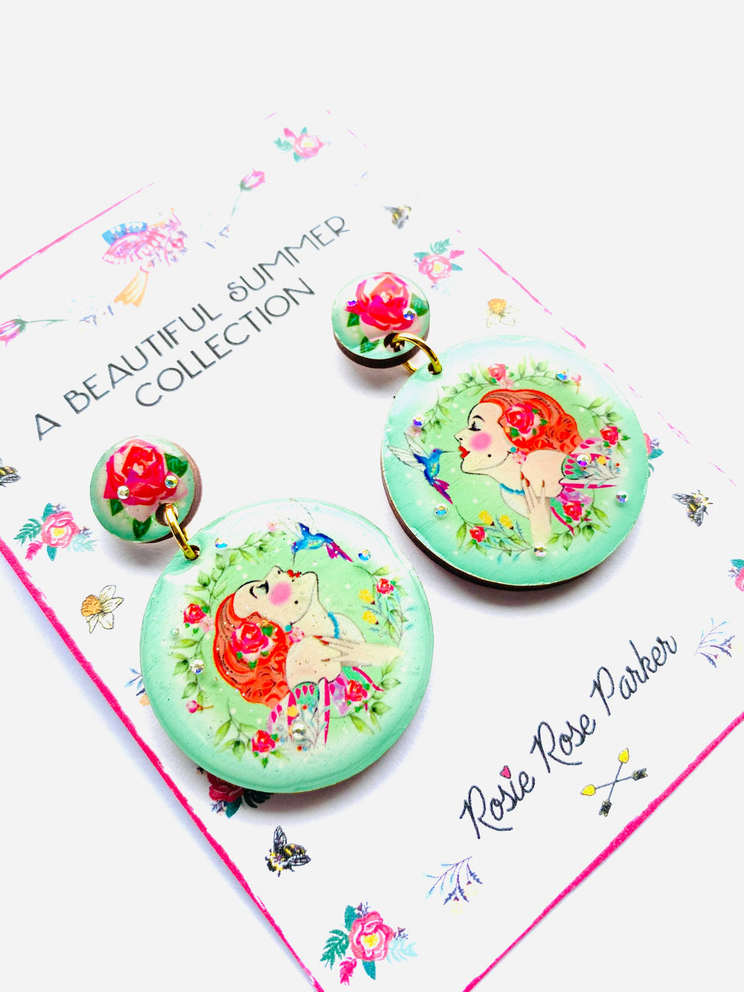 Lady and the Hummingbird Earrings by Rosie Rose Parker