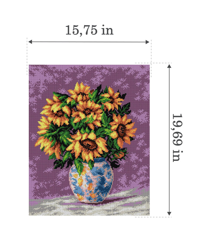Gobelin canvas for halfstitch without yarn Sunflowers 2153M