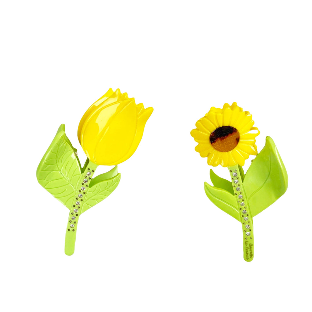 Sunflower & Tulip Acetate Claw Clips