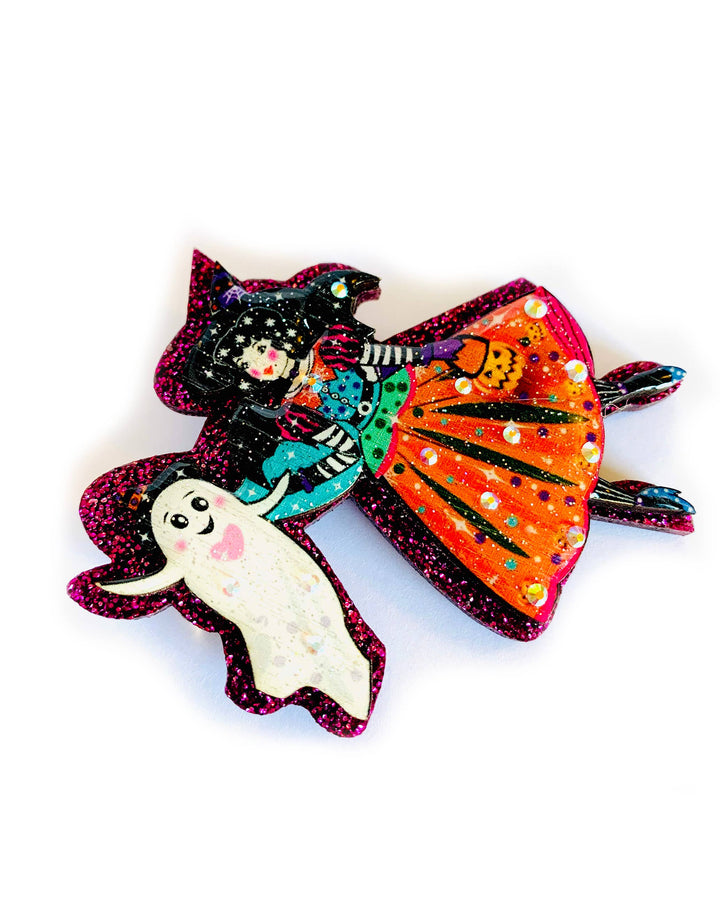 Meggie & the Friendly Ghost Brooch by Rosie Rose Parker