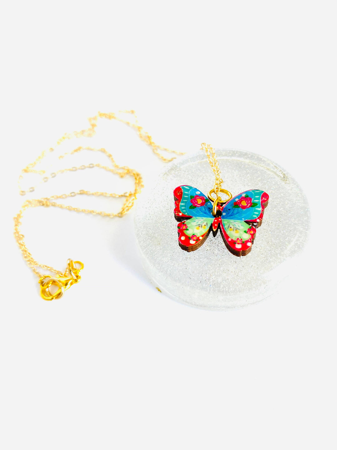 Butterfly Necklace on Gold Chain by Rosie Rose Parker