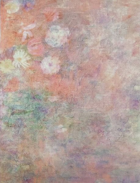 Floral Reverie Designer Printed AIDA Fabric. Canvas for embroidery with an applied background  KF-1239A