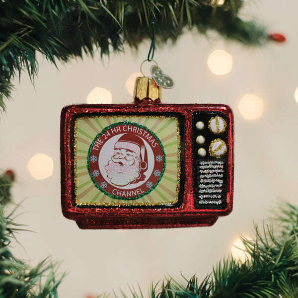 Old World Christmas 24 Hr Christmas Channel Blown Glass Ornament