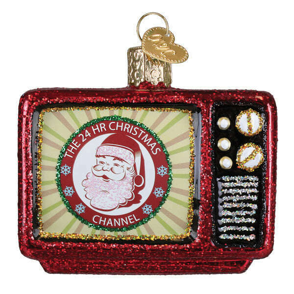 Old World Christmas 24 Hr Christmas Channel Blown Glass Ornament