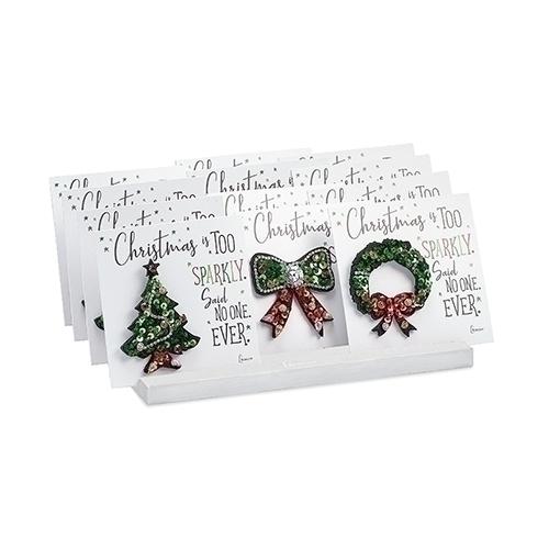 24 Pc Set Sequin Xmas Pins by Roman image