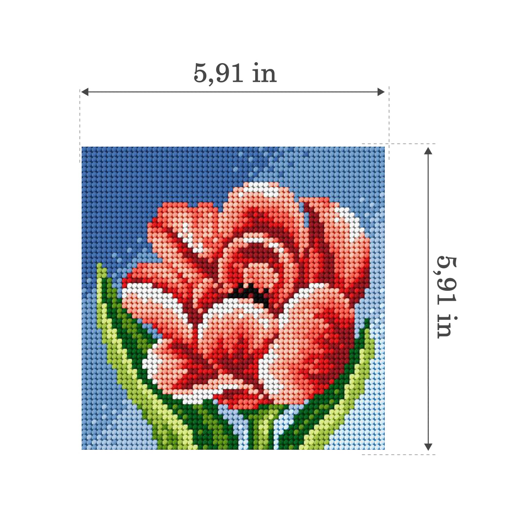 Needlepoint canvas for halfstitch without yarn Peony 2443D - Printed Tapestry Canvas