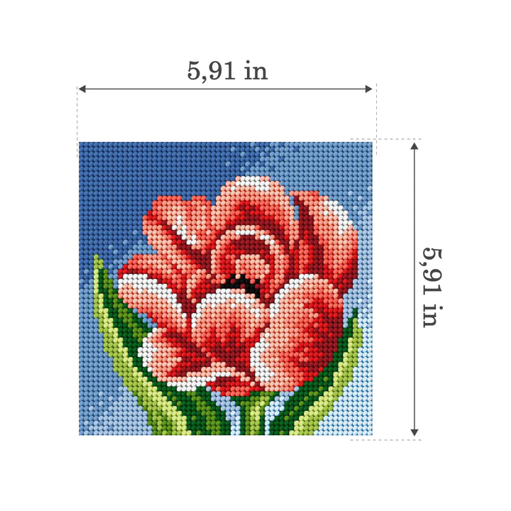 Needlepoint canvas for halfstitch without yarn Peony 2443D - Printed Tapestry Canvas