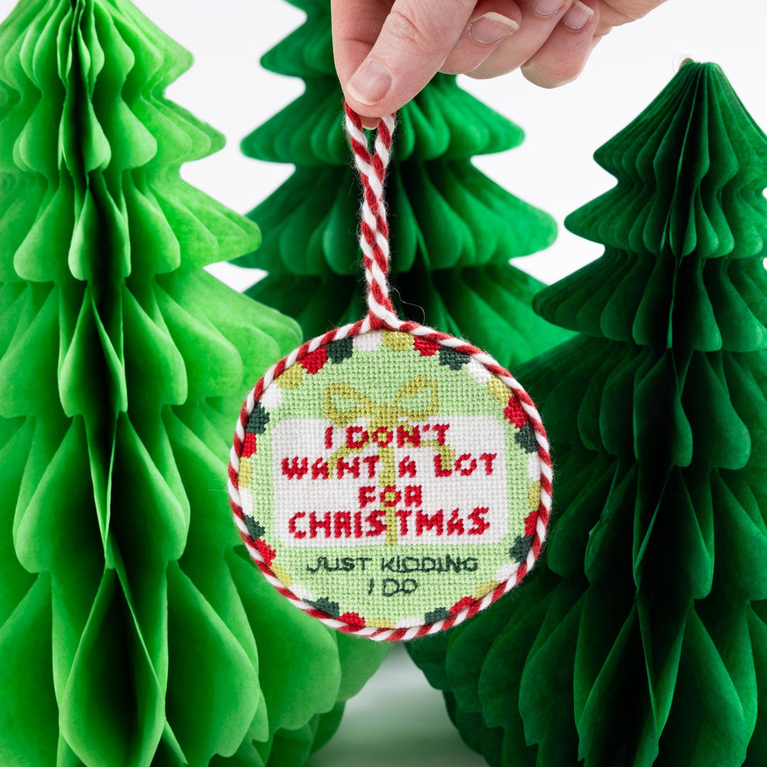 Needlepoint Ornament - Don't Want A Lot