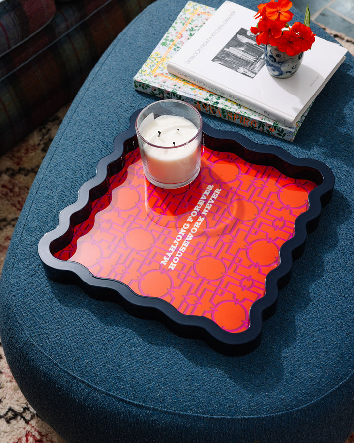 Mahjong Large Lacquer Tray
