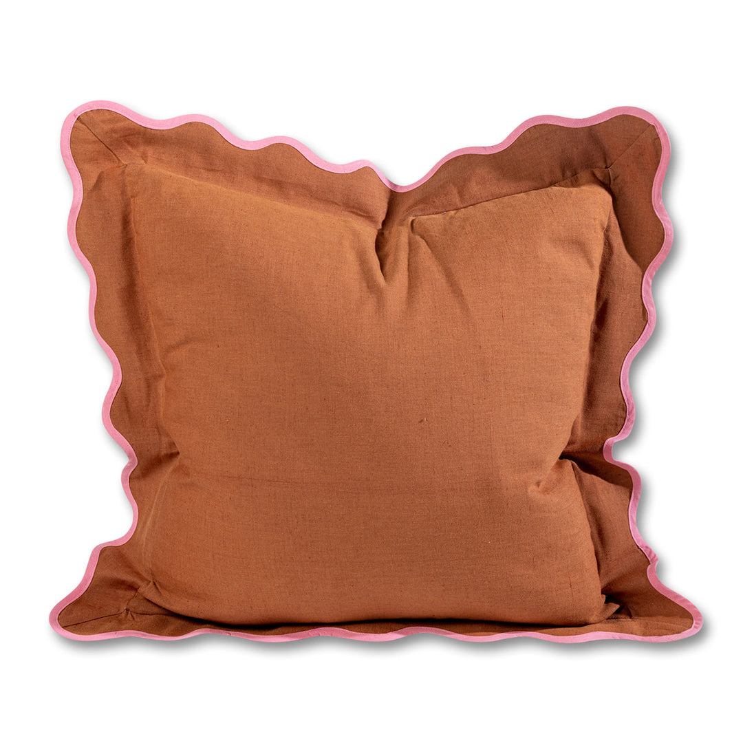 Darcy Linen Pillow - Rust + Light Pink - Case Only