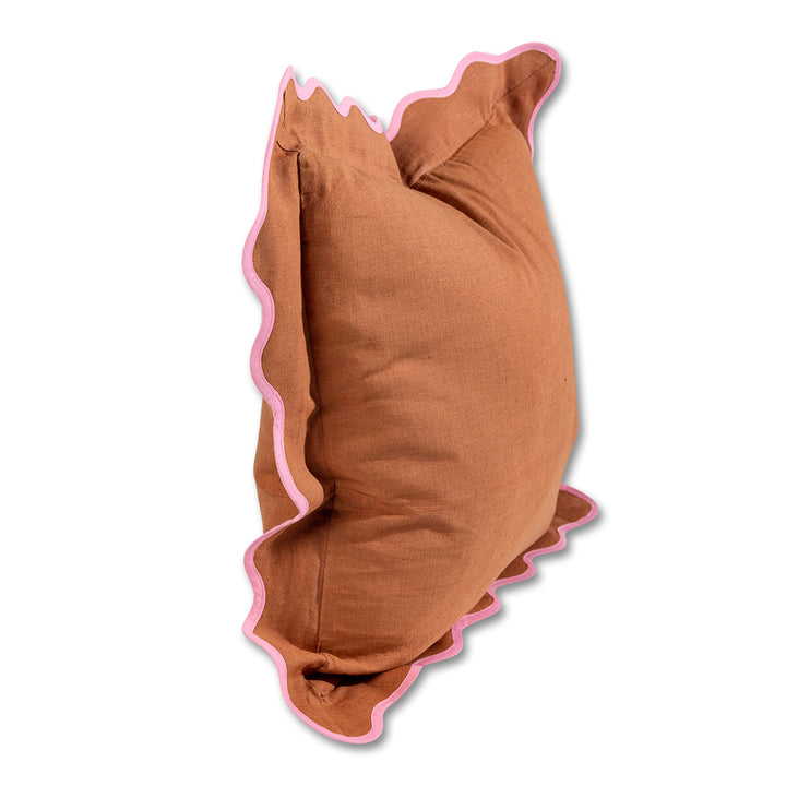 Darcy Linen Pillow - Rust + Light Pink - Case Only