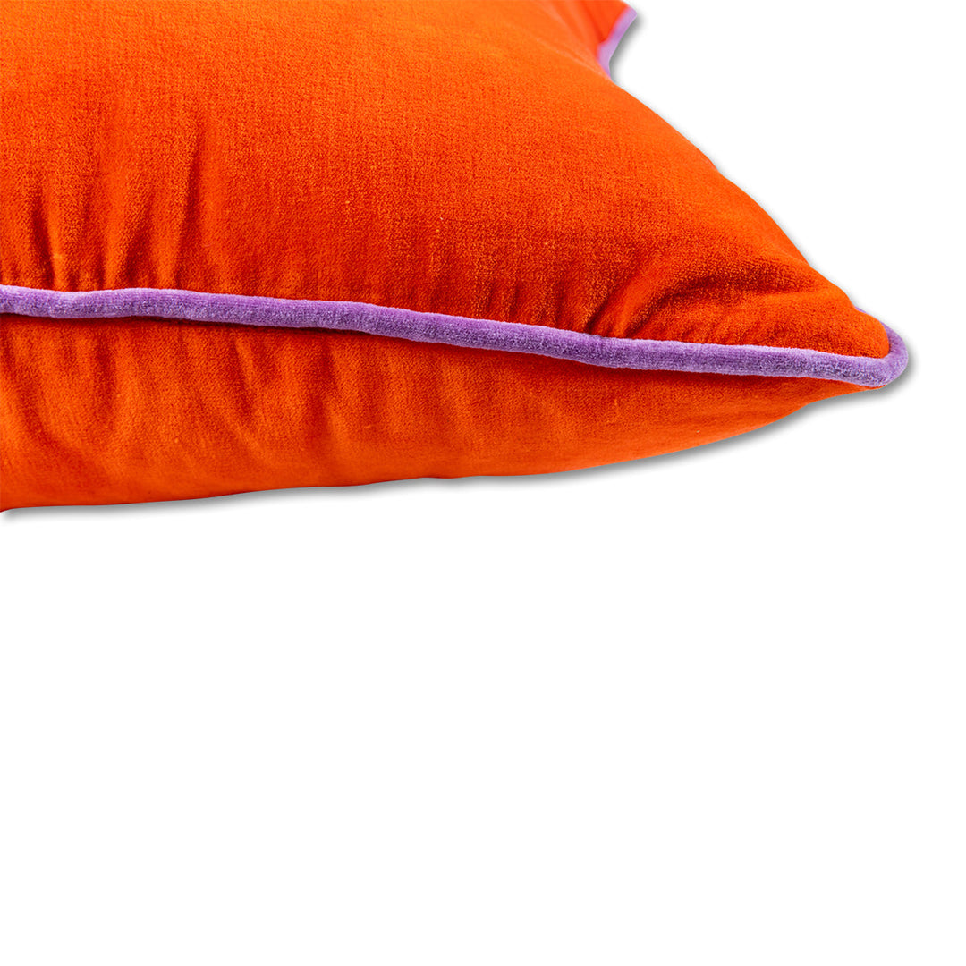 Charliss Velvet Pillow - Orange + Lilac - Case Only