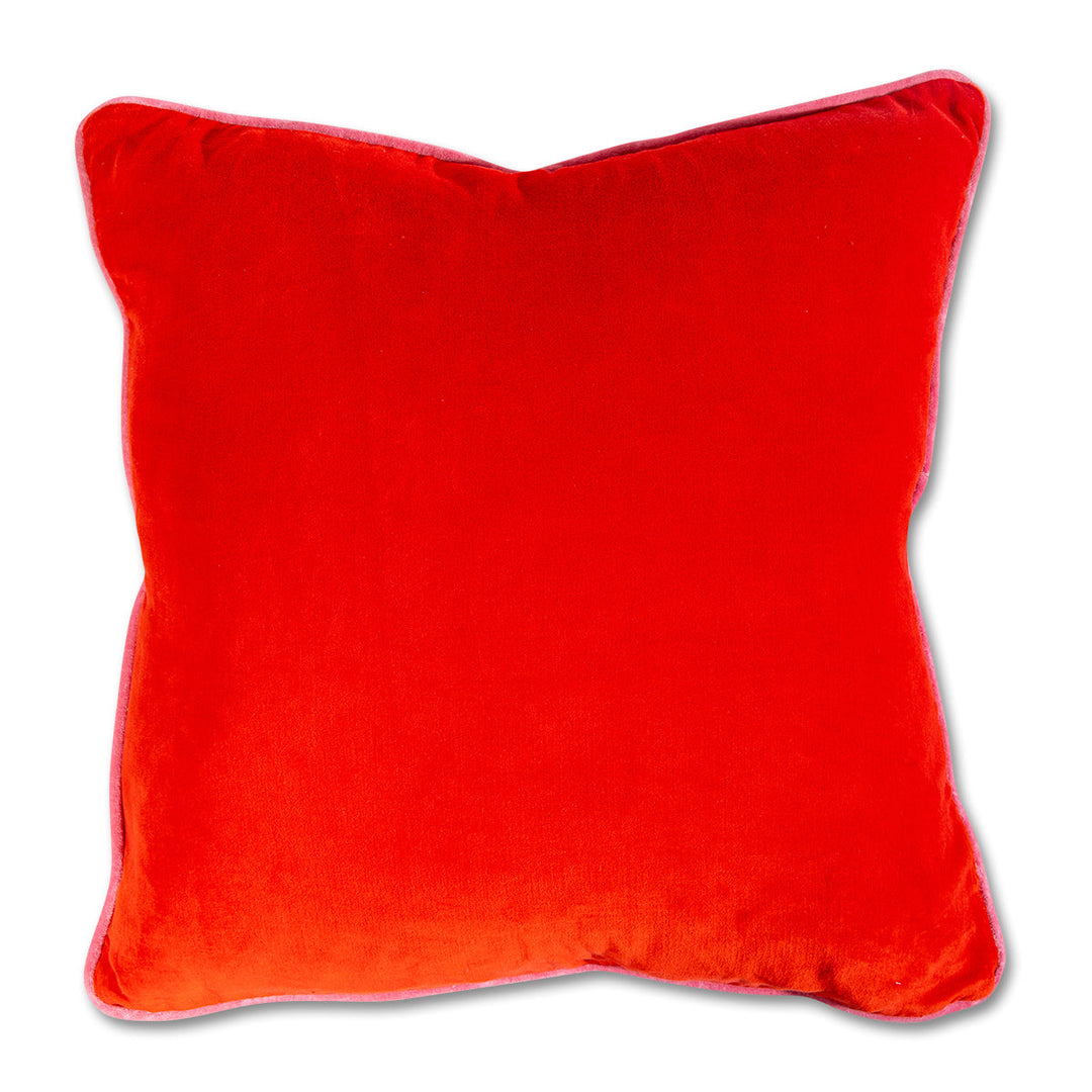 Charliss Velvet Pillow - Cherry + Light Pink - Case Only
