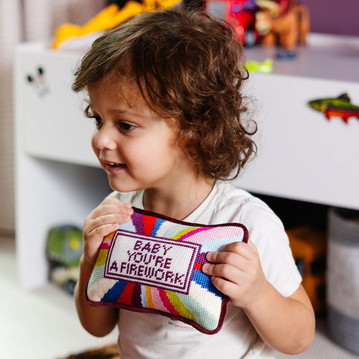 Firework Mini Needlepoint Pillow