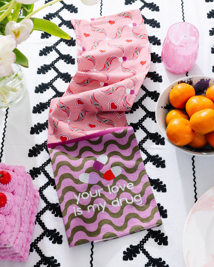 Love is a Drug Dish Towel