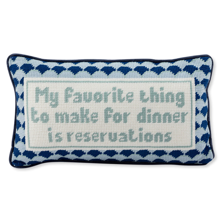 Reservations Needlepoint Pillow