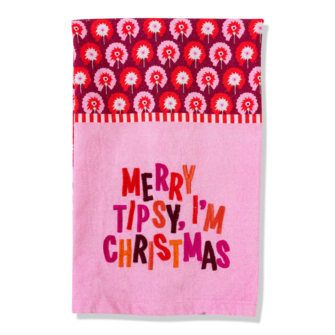 Merry Tipsy Dish Towel