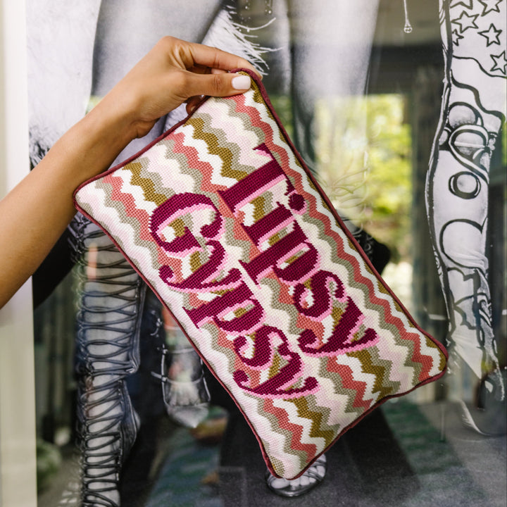 Tipsy Gypsy Needlepoint Pillow