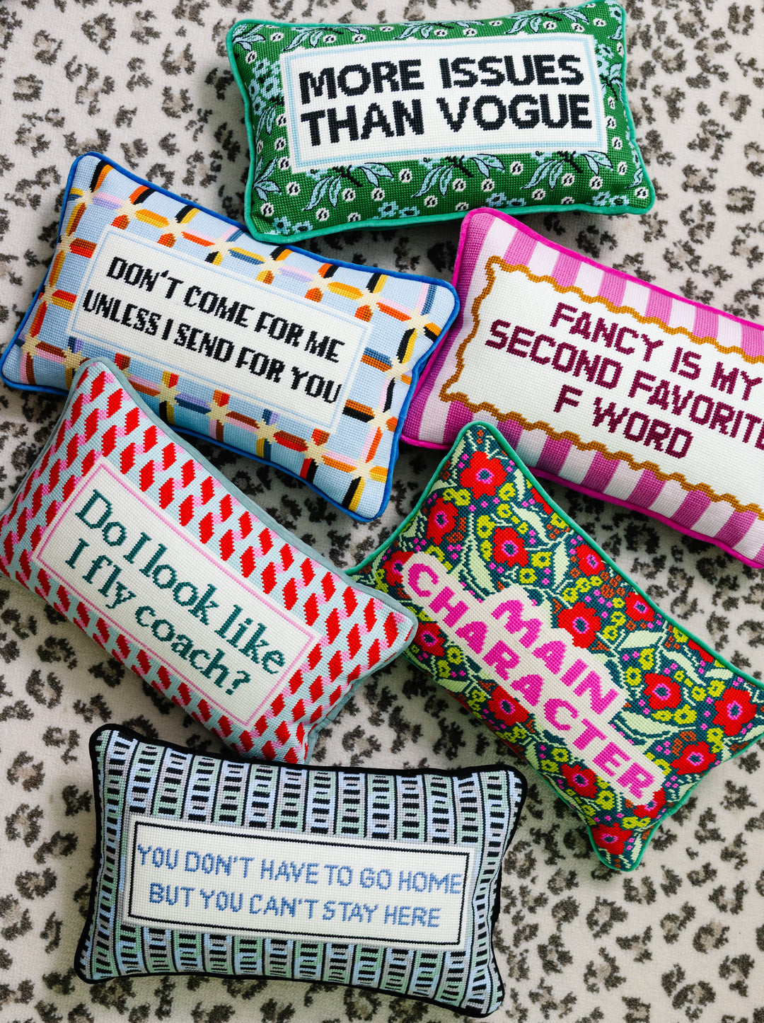 Can't Stay Here Needlepoint Pillow