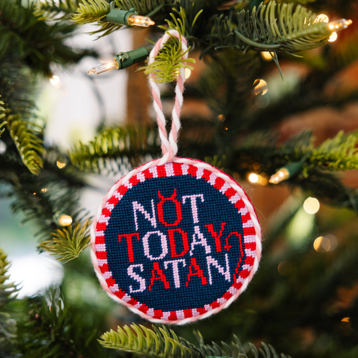 Needlepoint Ornament - Not Today Satan