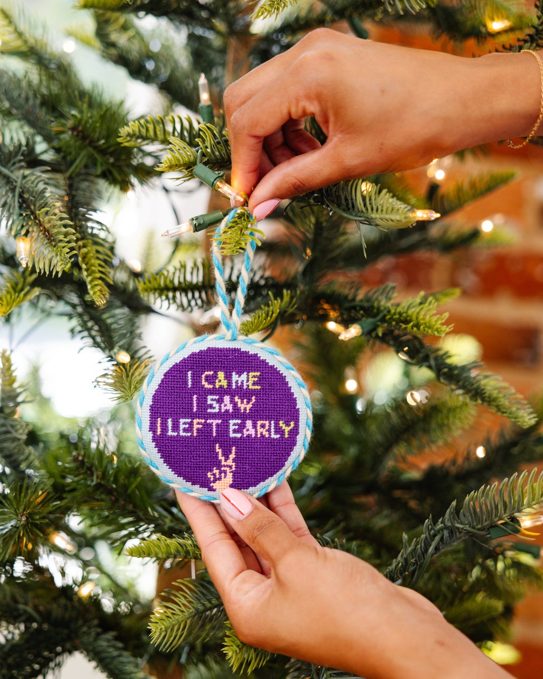 Needlepoint Ornament - Left Early