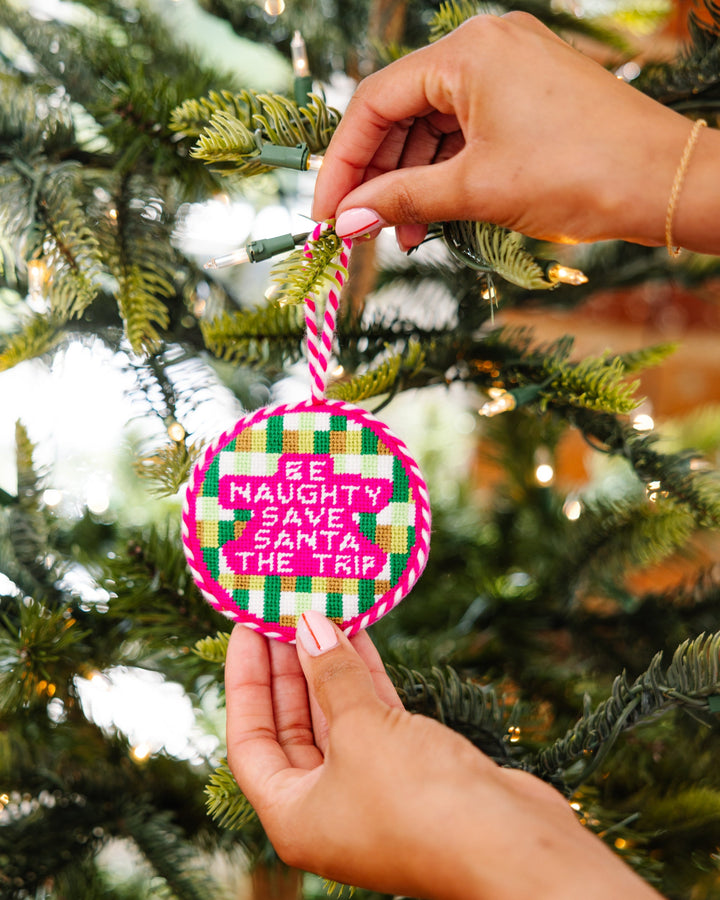 Needlepoint Ornament - Be Naughty