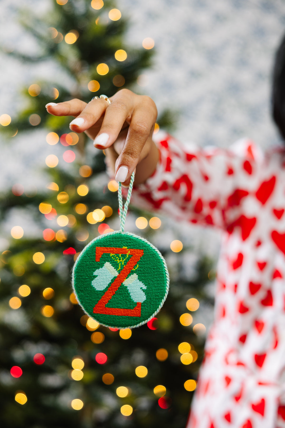 Needlepoint Monogram Ornament - Z