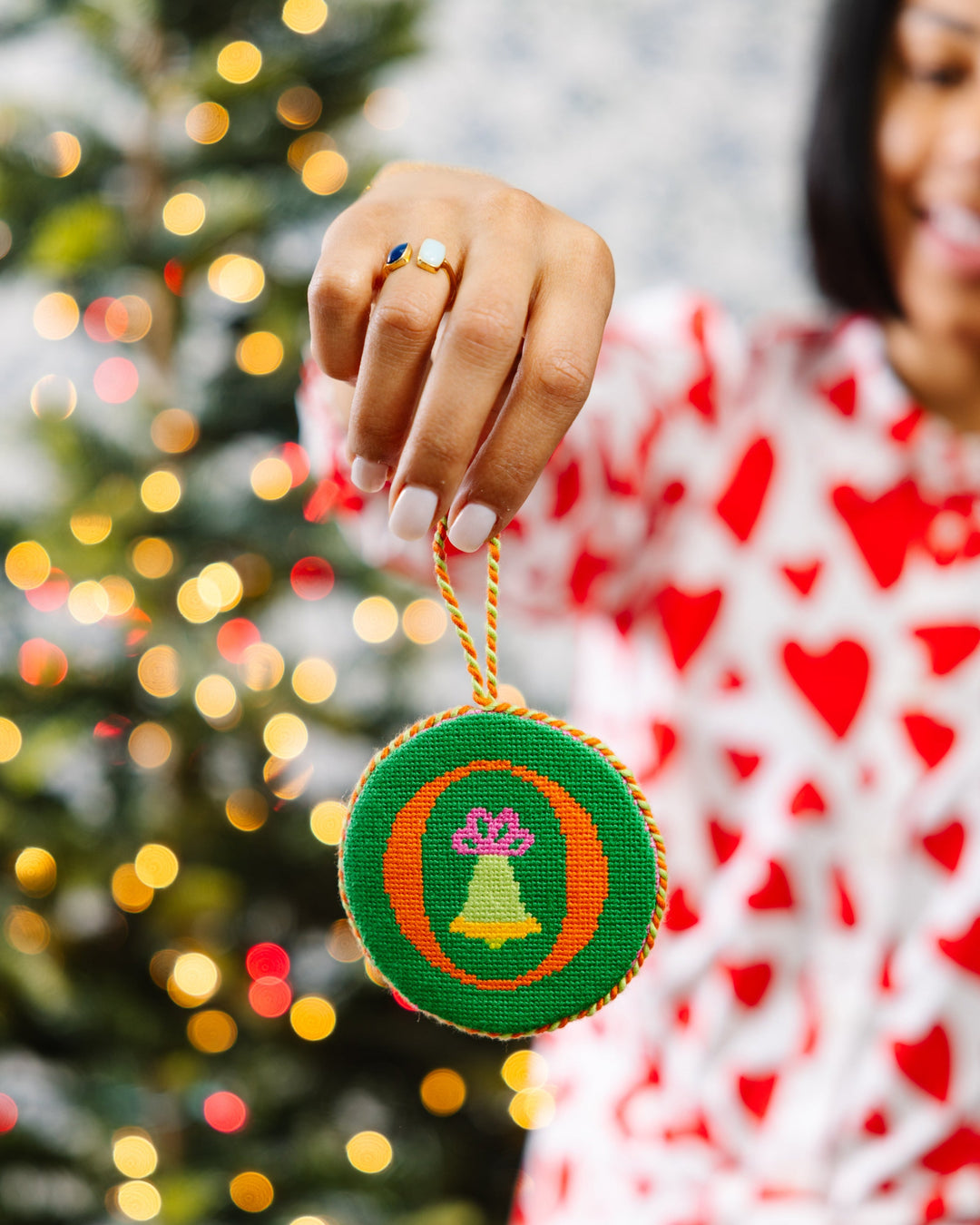 Needlepoint Monogram Ornament - O