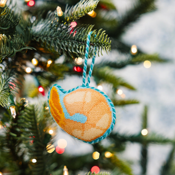 Needlepoint Icon Ornament - Cocktail Shrimp