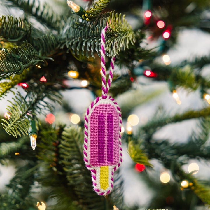 Needlepoint Icon Ornament - Popsicle