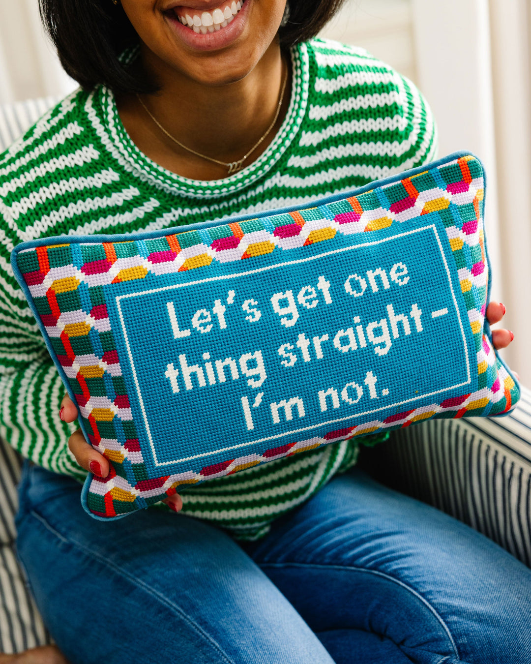 Straight Needlepoint Pillow