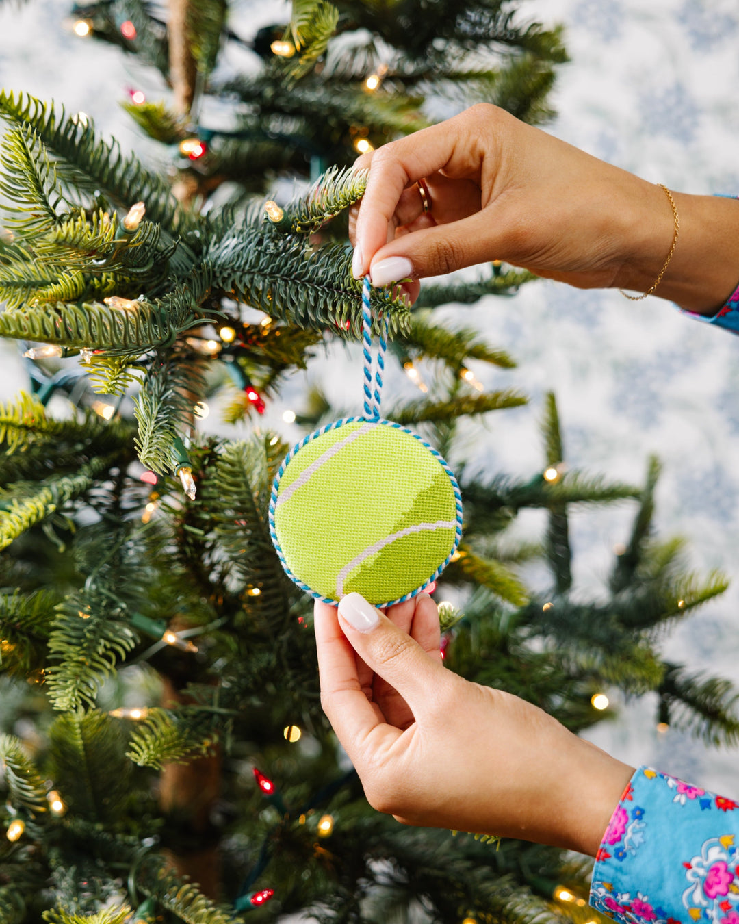Needlepoint Icon Ornament - Tennis Ball