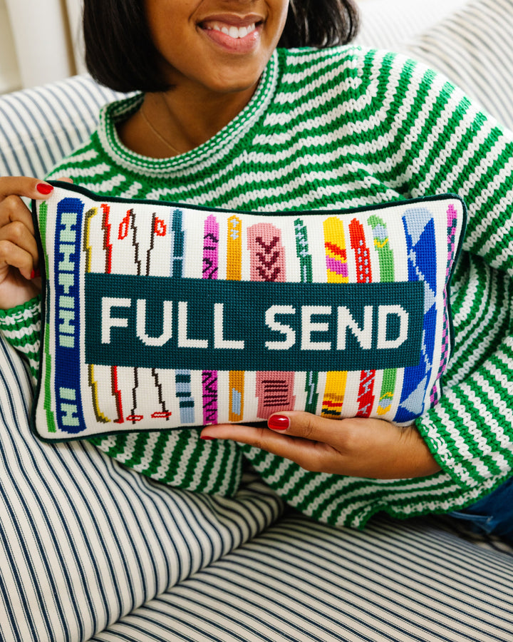 Full Send Needlepoint Pillow