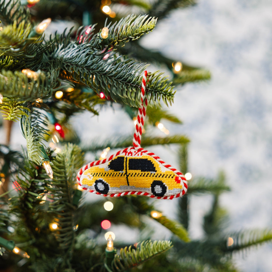 Needlepoint Icon Ornament - Taxi Cab