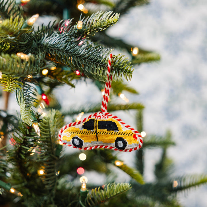 Needlepoint Icon Ornament - Taxi Cab