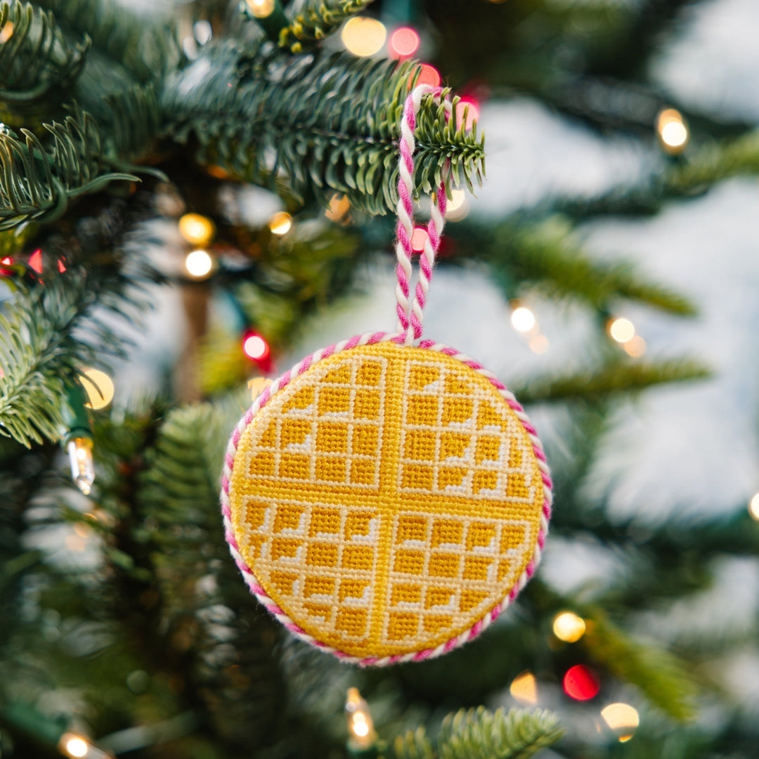 Needlepoint Icon Ornament - Waffle