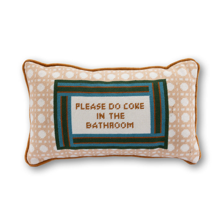 Bathroom Etiquette Needlepoint Pillow