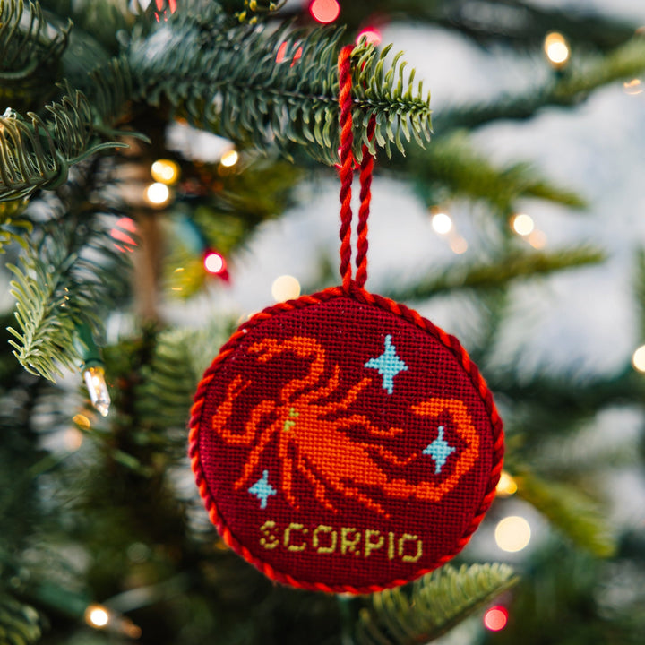 Needlepoint Zodiac Ornament - Scorpio