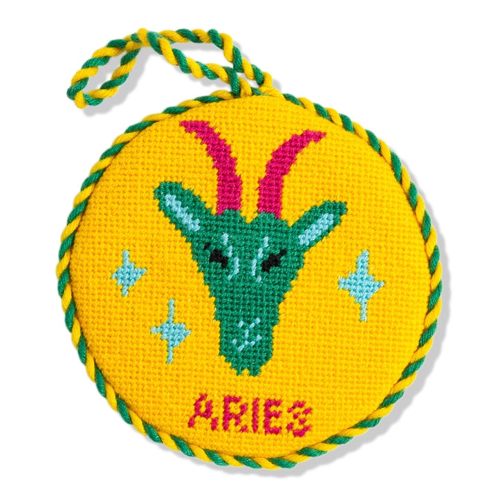Needlepoint Zodiac Ornament - Aries