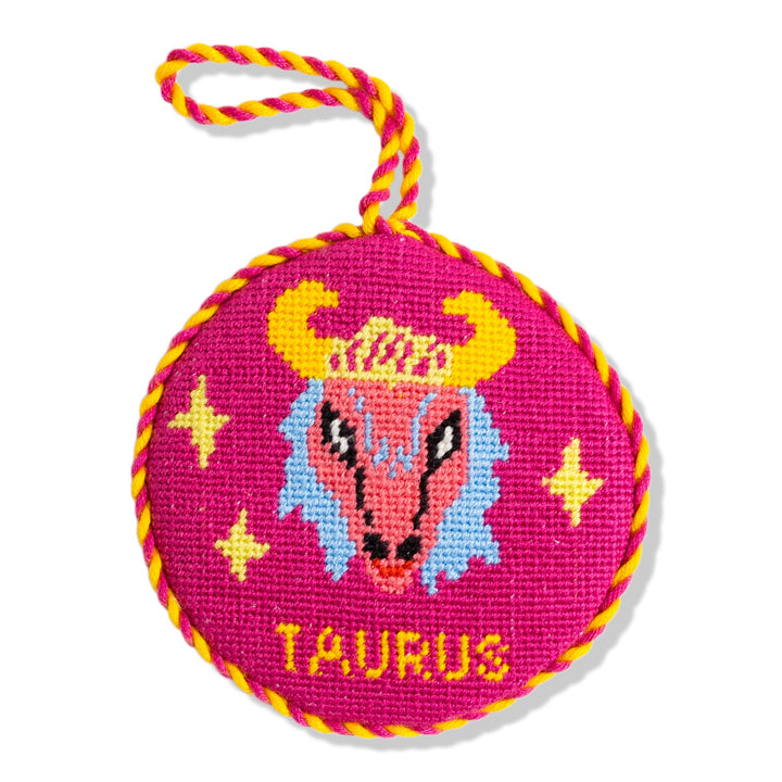 Needlepoint Zodiac Ornament - Taurus