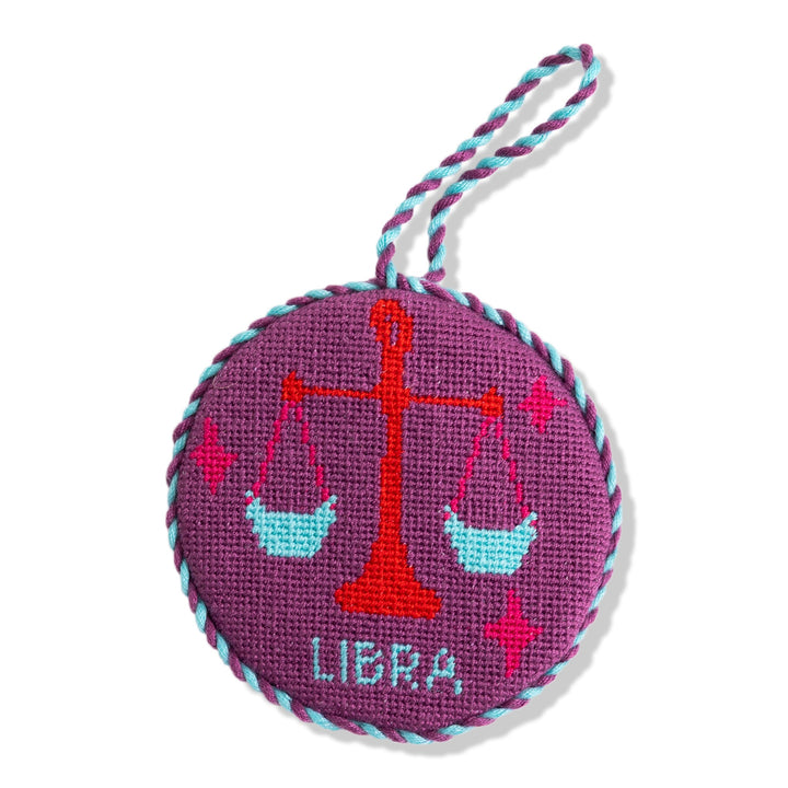 Needlepoint Zodiac Ornament - Libra