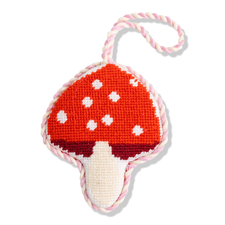 Needlepoint Icon Ornament - Mushroom