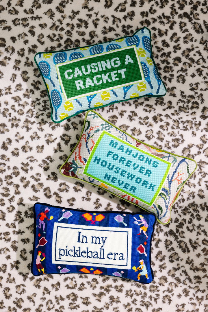 Pickleball Era Needlepoint Pillow