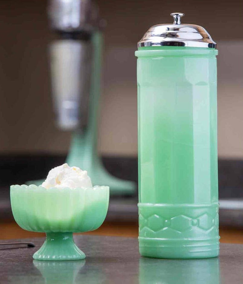 Jadeite Glass Collection Straw Jar