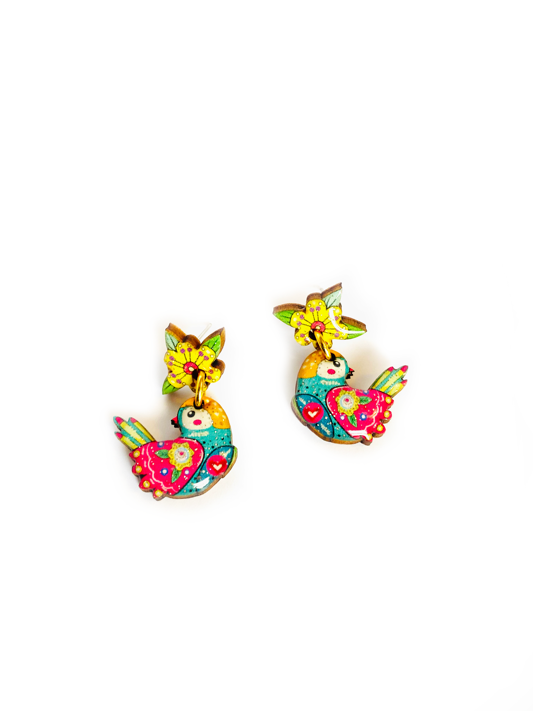 Summer Abstract Bird Earrings by Rosie Rose Parker