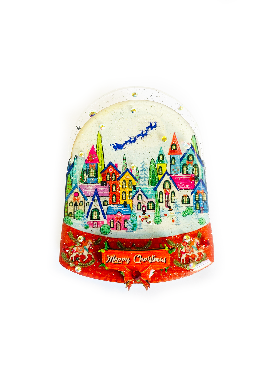 Christmas Snow Globe Brooch by Rosie Rose Parker